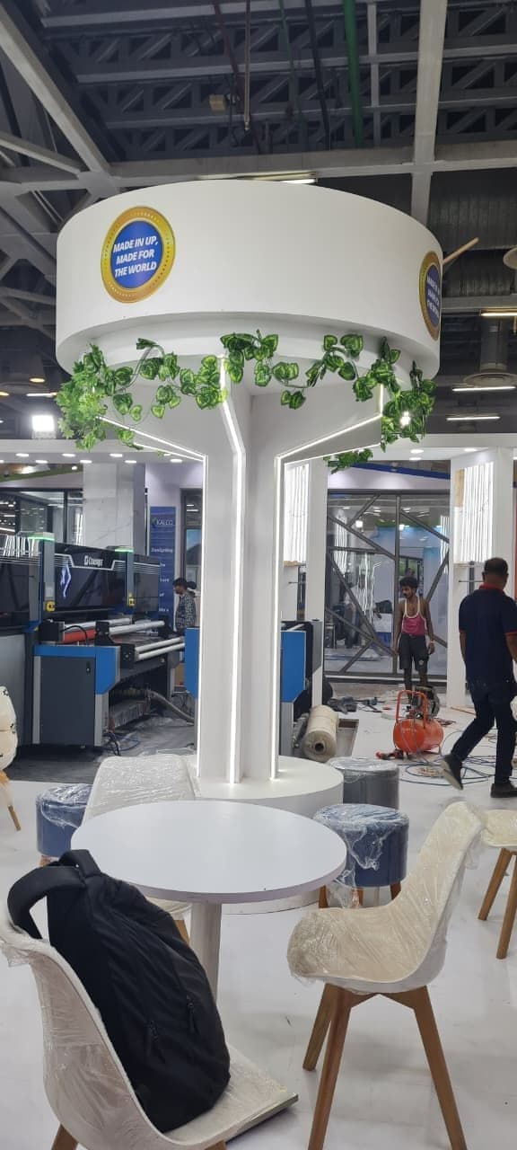 Exhibition structure under construction in the I Solve Productions workshop